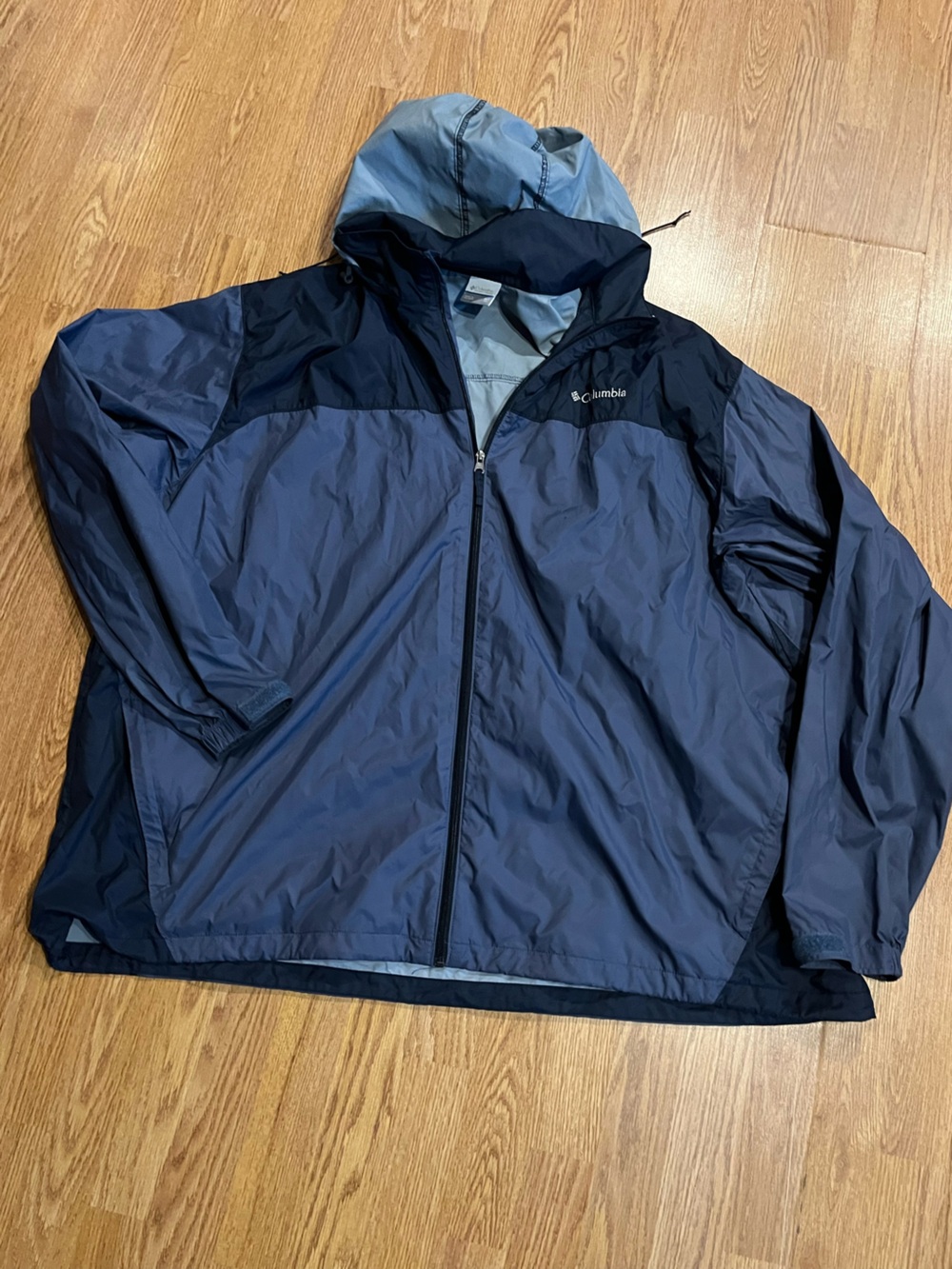 Columbia Men's Blue and Navy Hooded Windbreaker